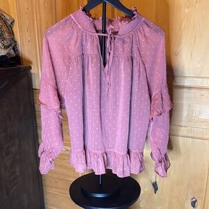 Pink Ruffled Women's Top